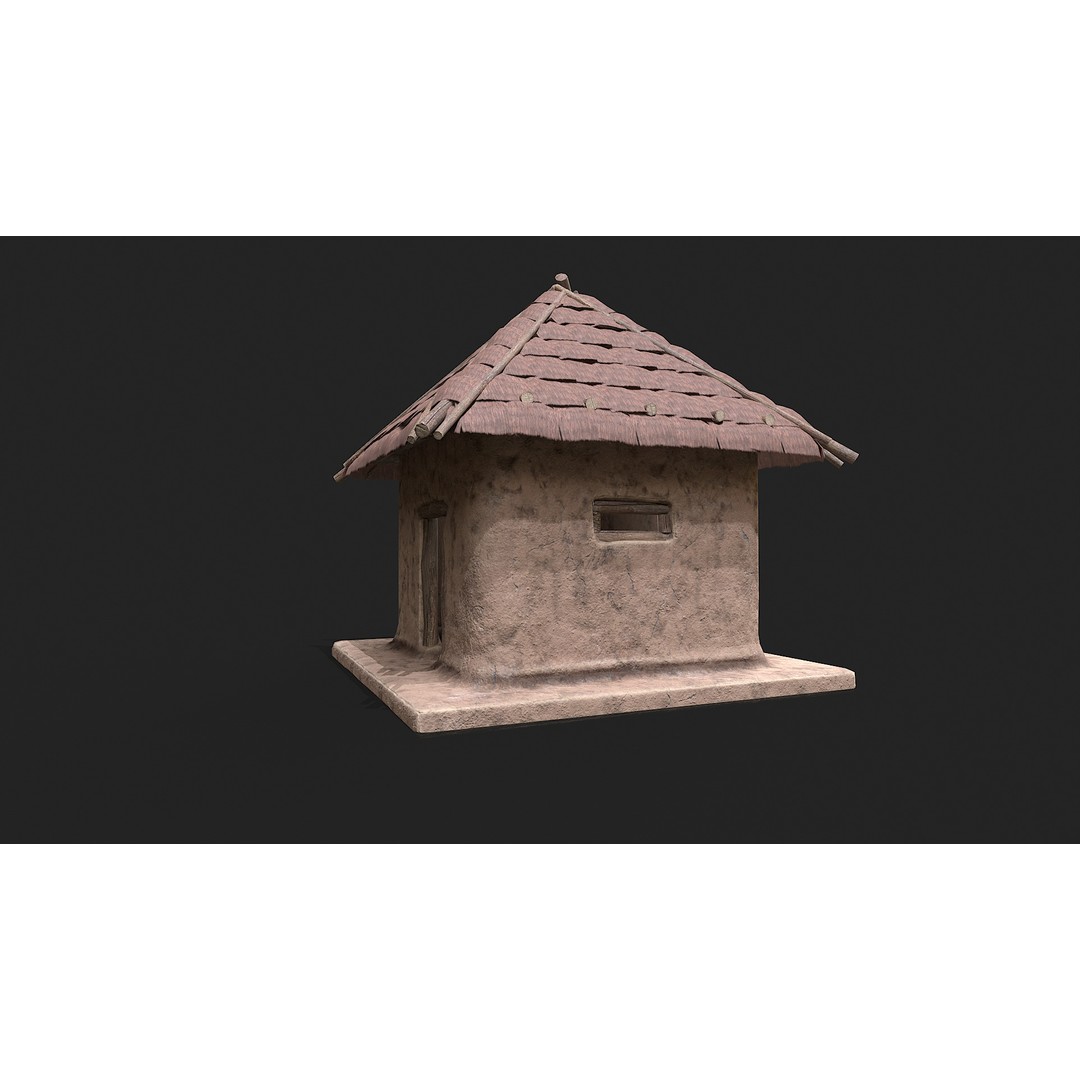 Primitive Houses 3D Model – Low Poly PBR Game Asset, FBX, OBJ - View 34
