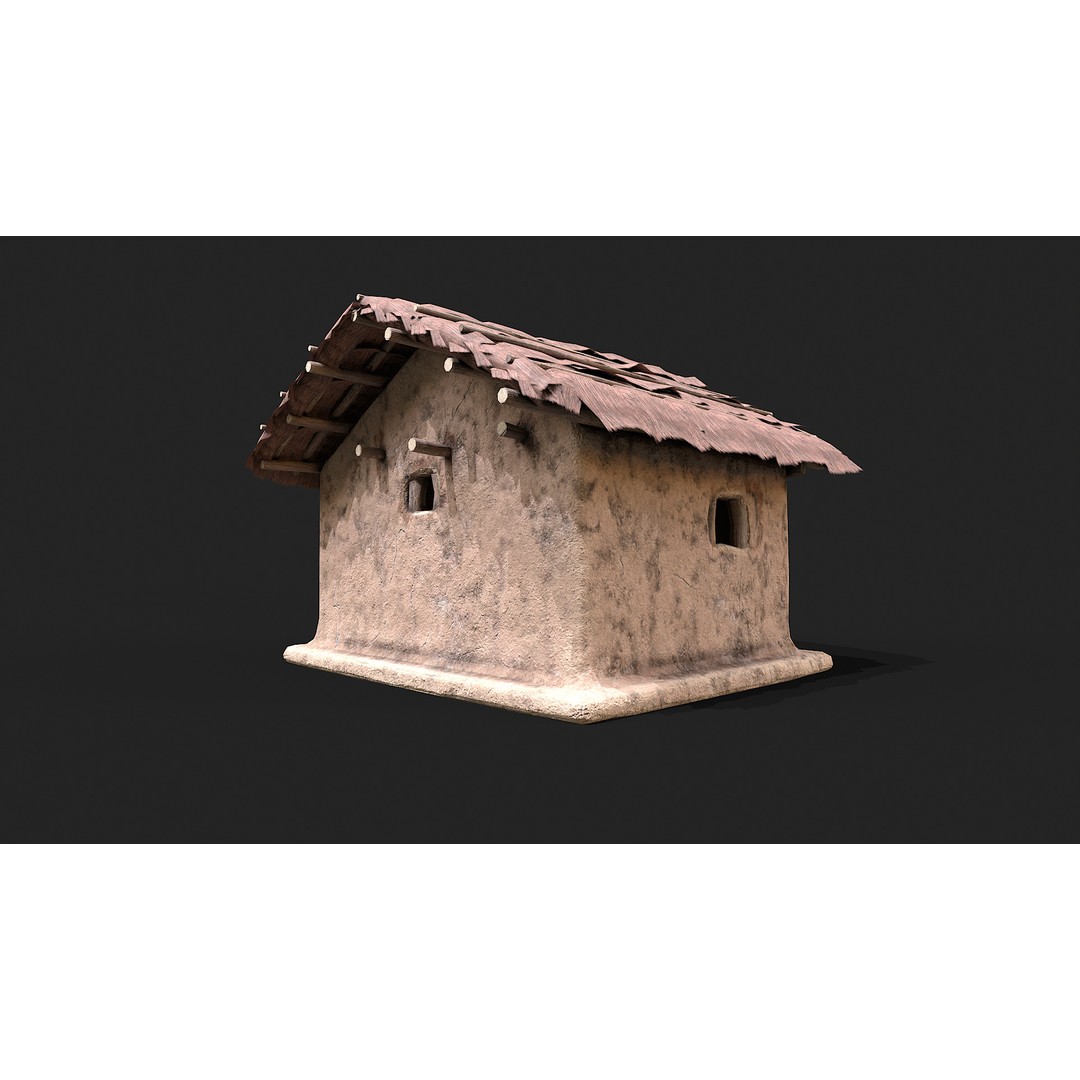 Primitive Houses 3D Model – Low Poly PBR Game Asset, FBX, OBJ - View 4