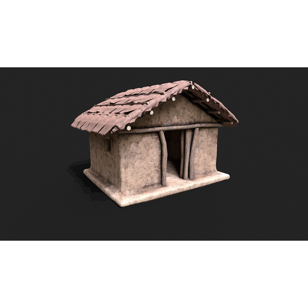 Primitive Houses 3D Model – Low Poly PBR Game Asset, FBX, OBJ - View 5