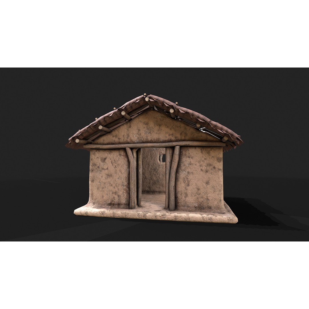 Primitive Houses 3D Model – Low Poly PBR Game Asset, FBX, OBJ - View 6