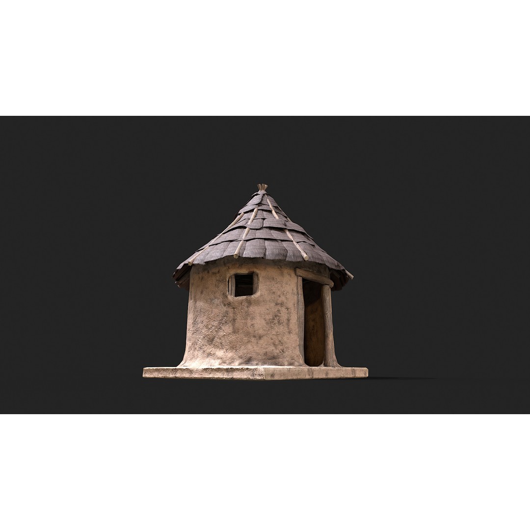 Primitive Houses 3D Model – Low Poly PBR Game Asset, FBX, OBJ - View 8