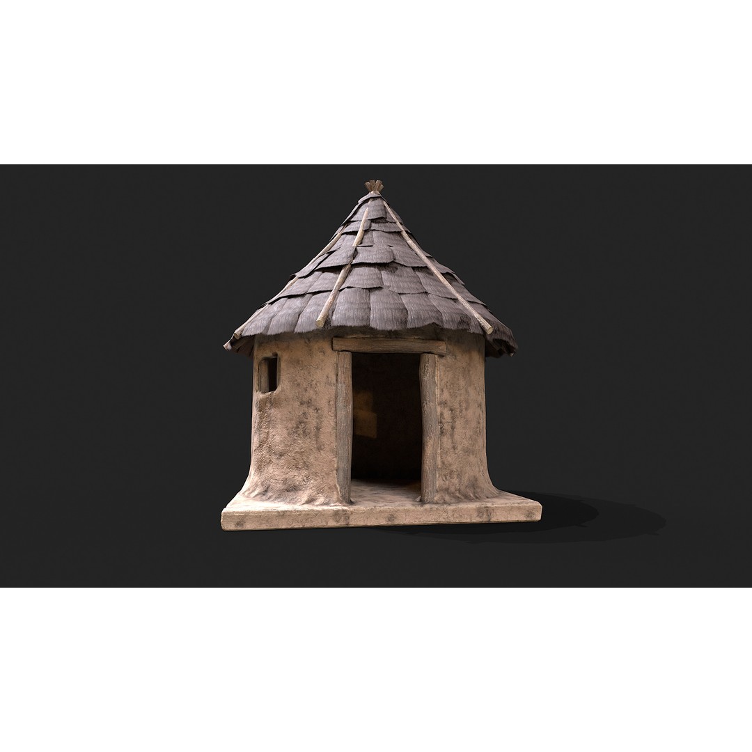 Primitive Houses 3D Model – Low Poly PBR Game Asset, FBX, OBJ - View 9