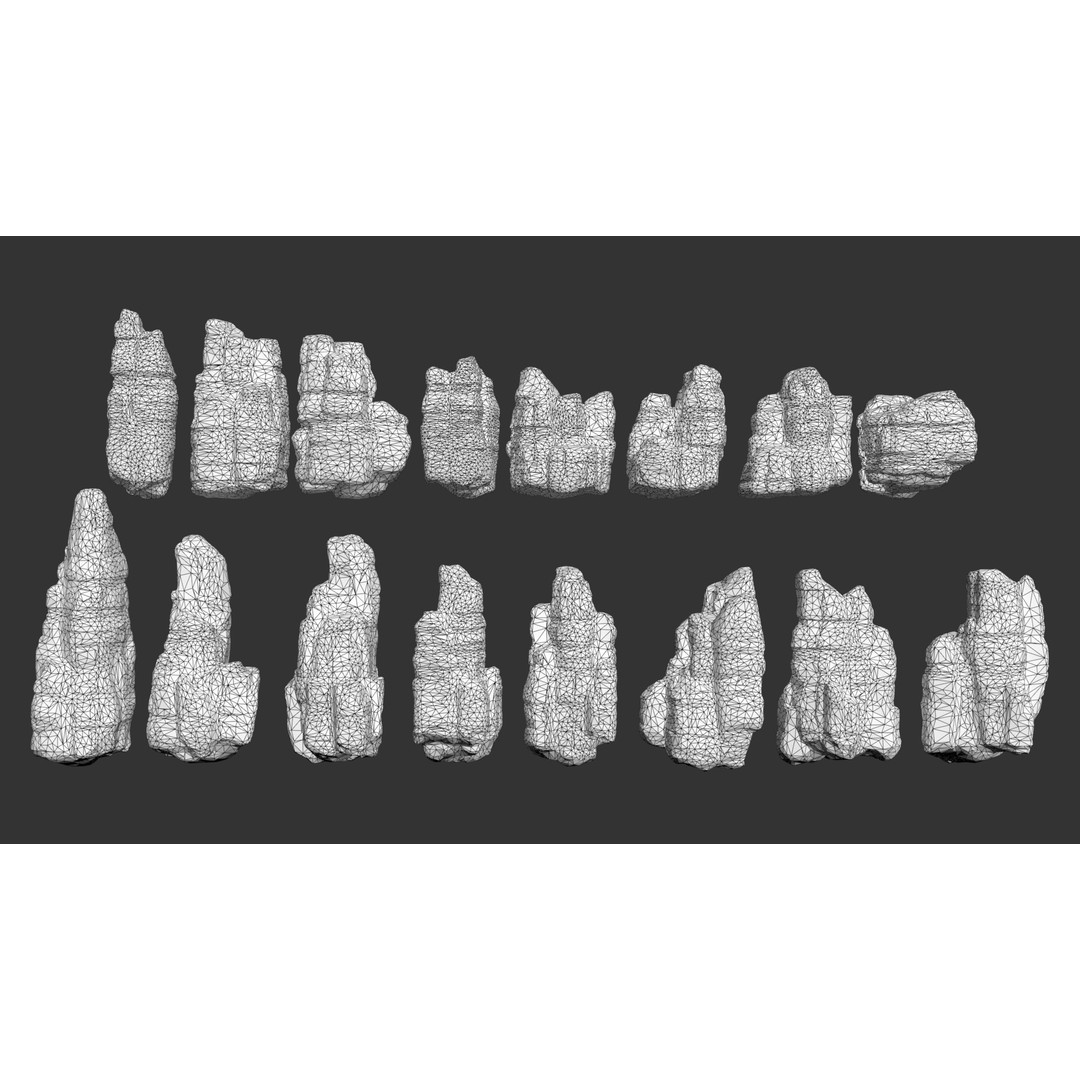 Sandstone Columns 3D Model – Low Poly Desert Landscape, FBX, OBJ