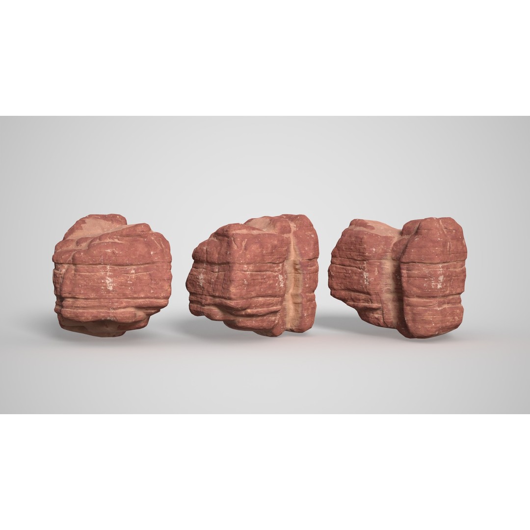 Sandstone Columns 3D Model – Low Poly Desert Landscape, FBX, OBJ - View 16