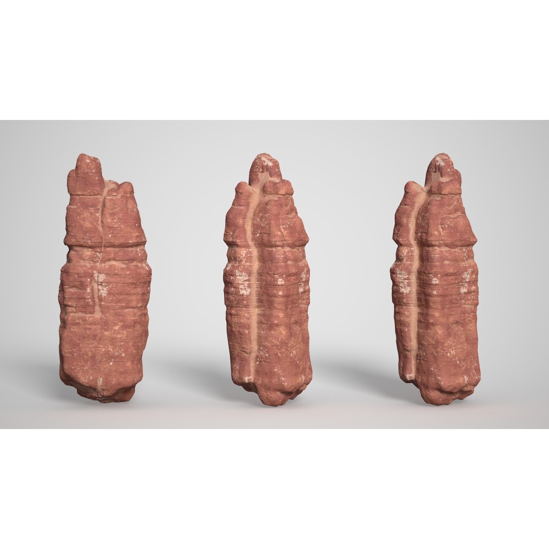 Sandstone Columns 3D Model – Low Poly Desert Landscape, FBX, OBJ - View 6