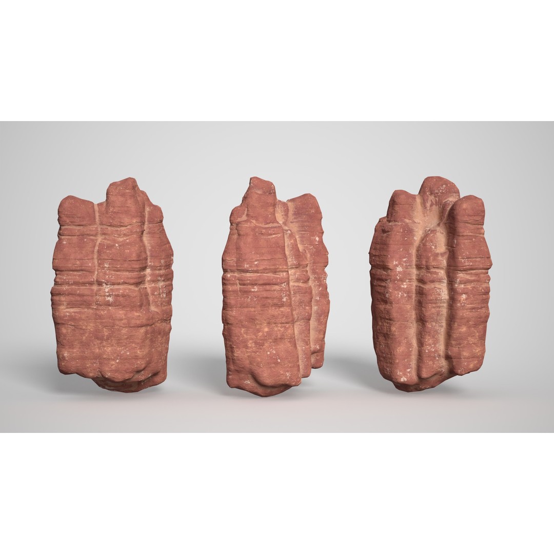 Sandstone Columns 3D Model – Low Poly Desert Landscape, FBX, OBJ - View 7
