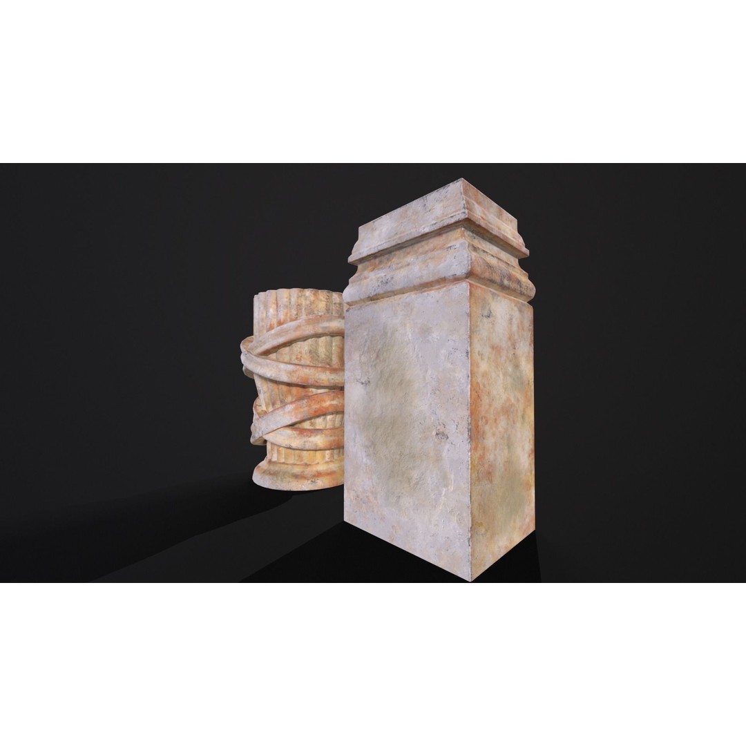 Marble Floral Garden Decoration 3D Model – Low Poly PBR Asset, FBX, OBJ - View 19
