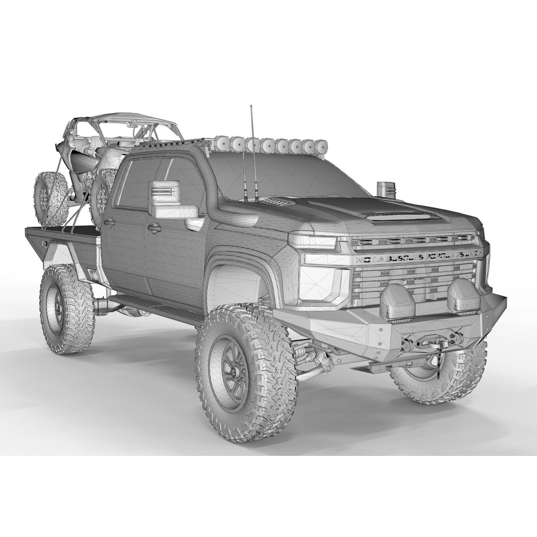 2023 Chevy Silverado 2500HD 3D Model – High Poly Game Asset, FBX, OBJ - View 11