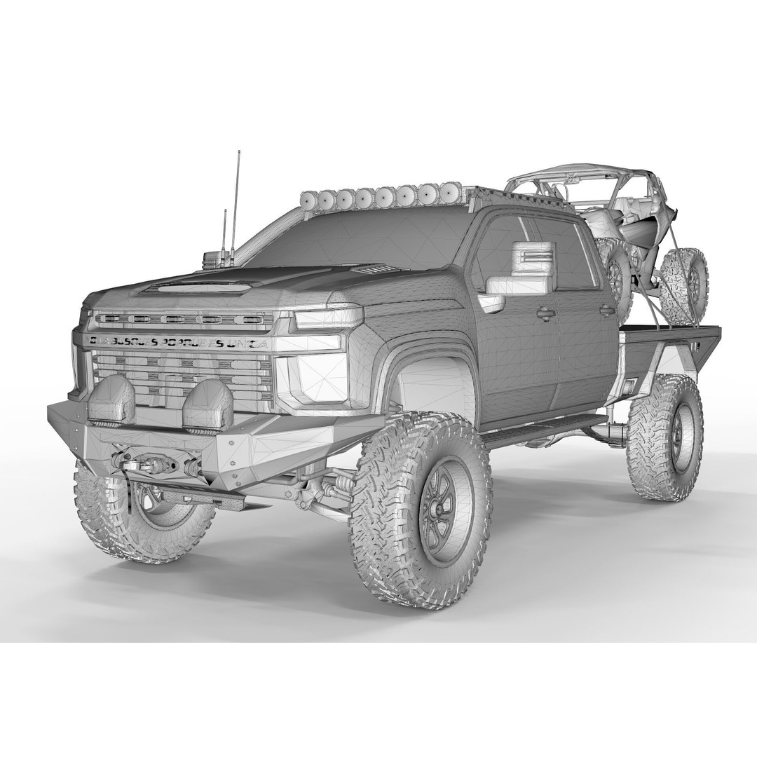 2023 Chevy Silverado 2500HD 3D Model – High Poly Game Asset, FBX, OBJ - View 17