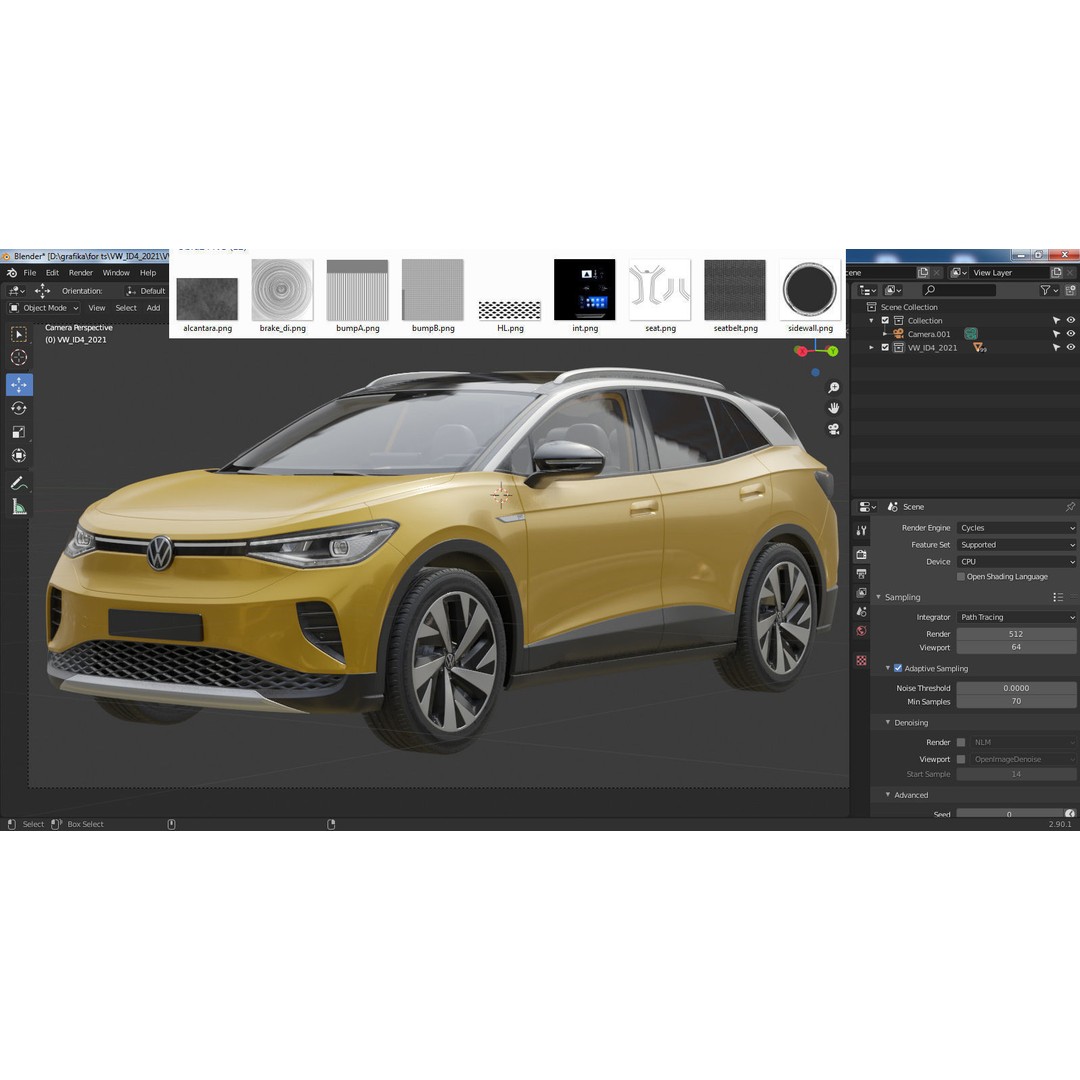 Volkswagen ID4 3D Model – Detailed SUV Asset, FBX, OBJ, Blender