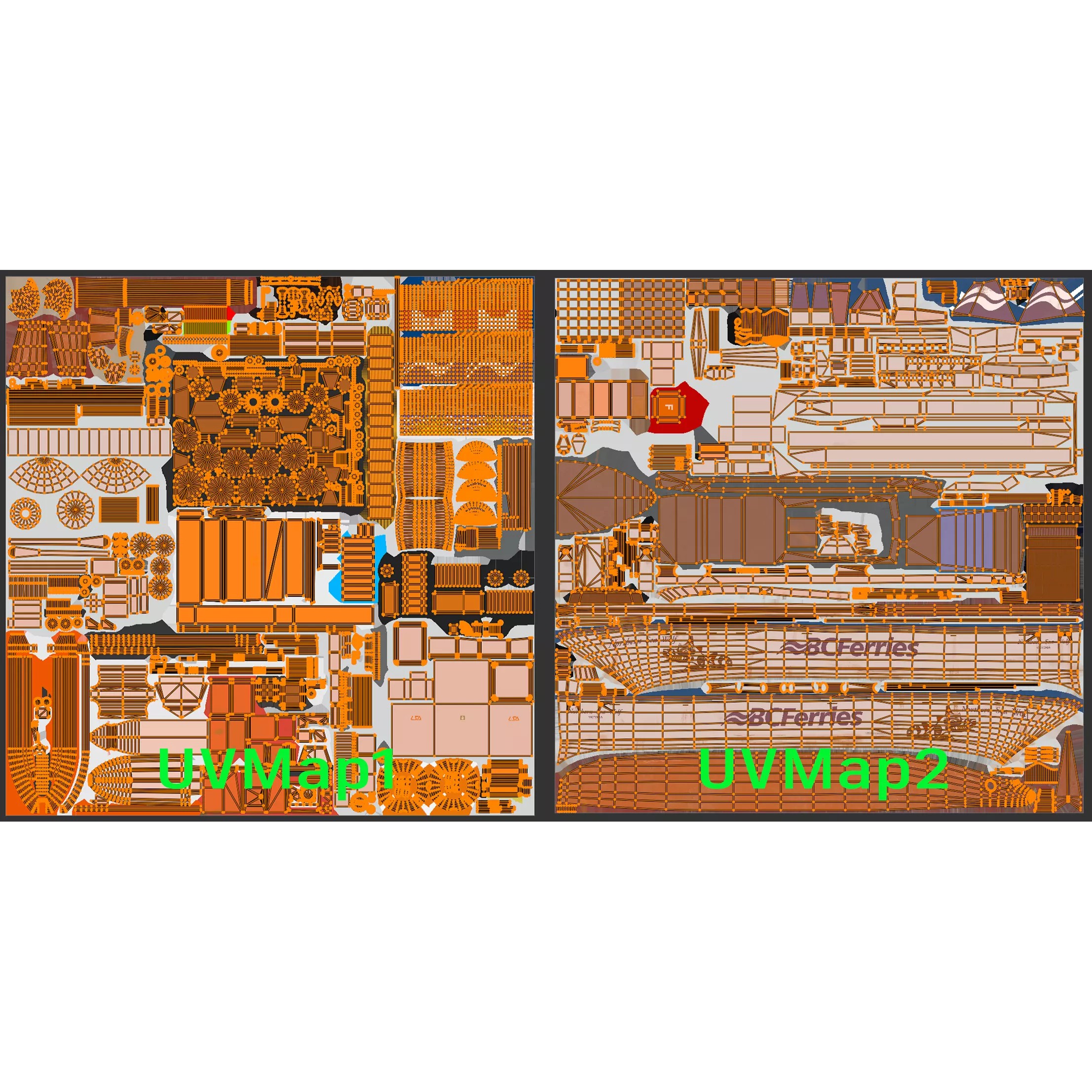 Passenger Ro-Ro Cargo Ship - Low-Poly Game-Ready 3D Model