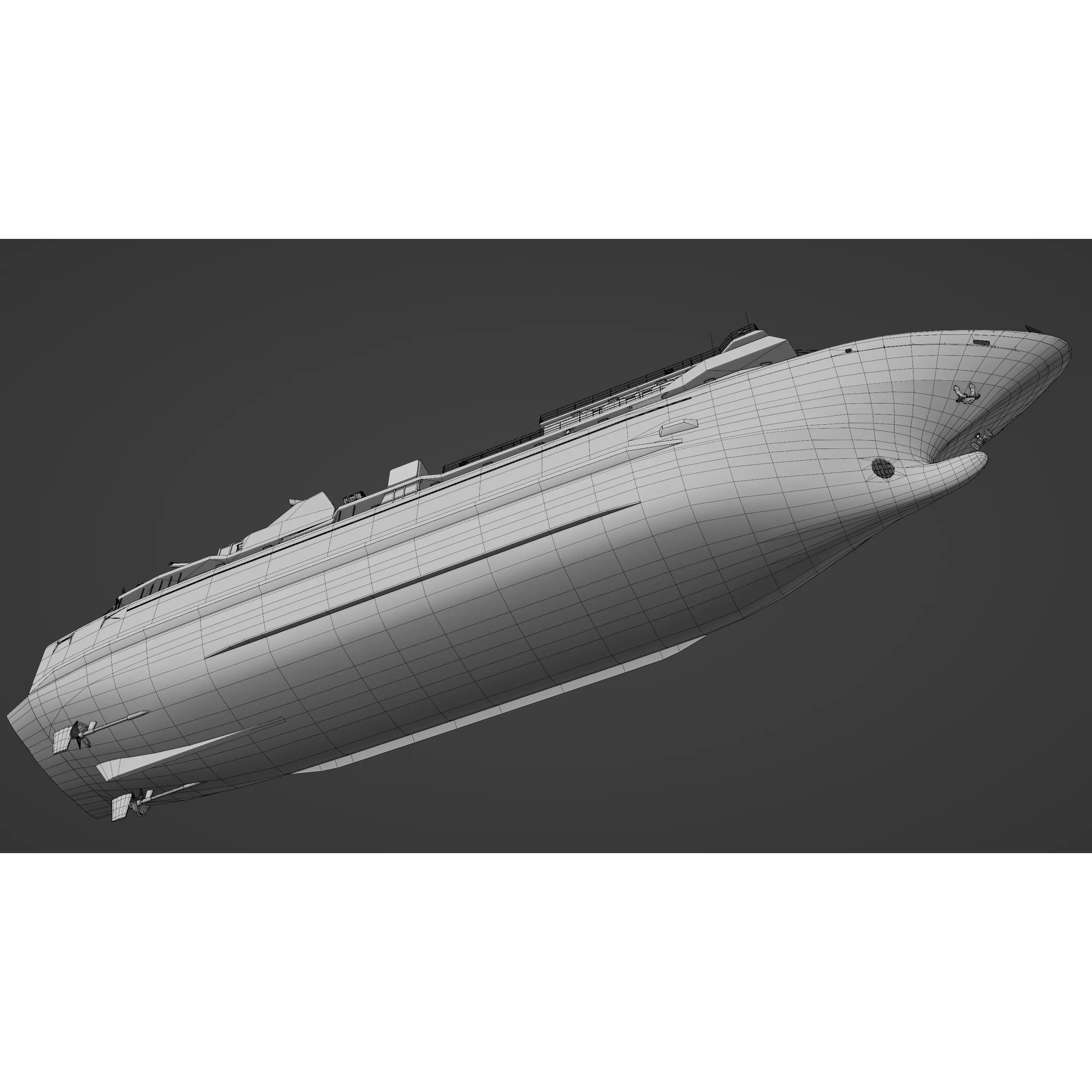 Passenger Ro-Ro Cargo Ship - Low-Poly Game-Ready 3D Model - View 24