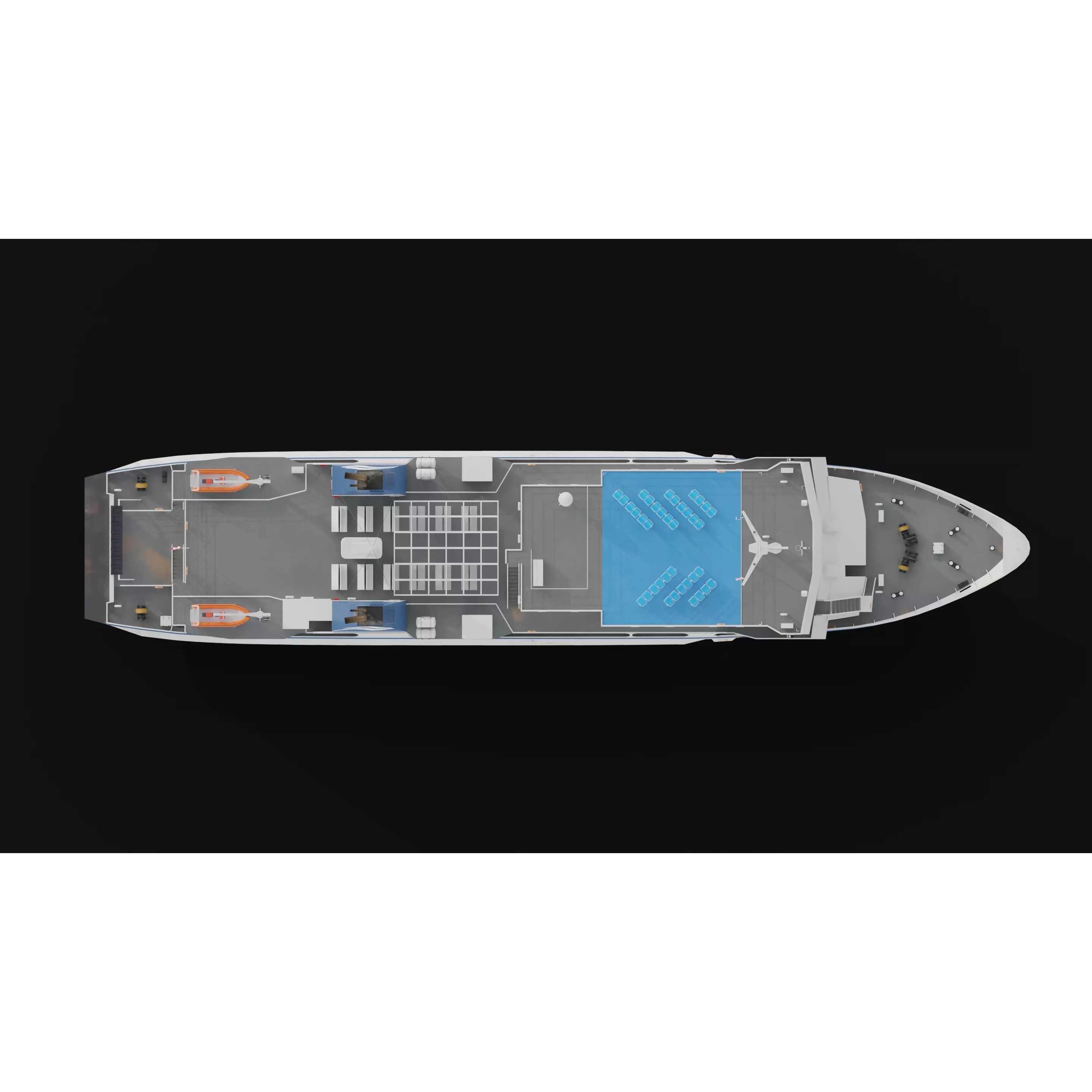 Passenger Ro-Ro Cargo Ship - Low-Poly Game-Ready 3D Model - View 5