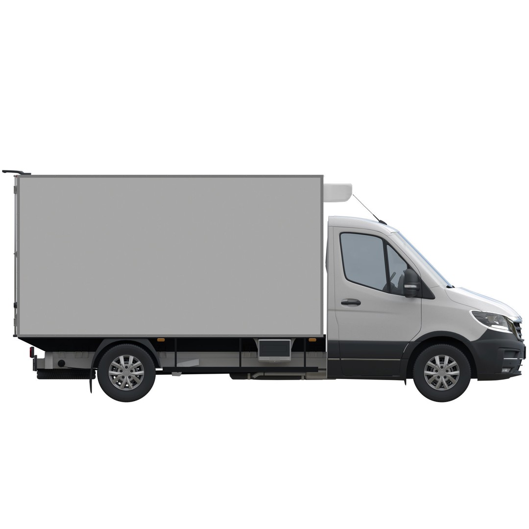 Generic Cargo Van 3D Model – Box Truck, Game-Ready FBX Formats - View 10