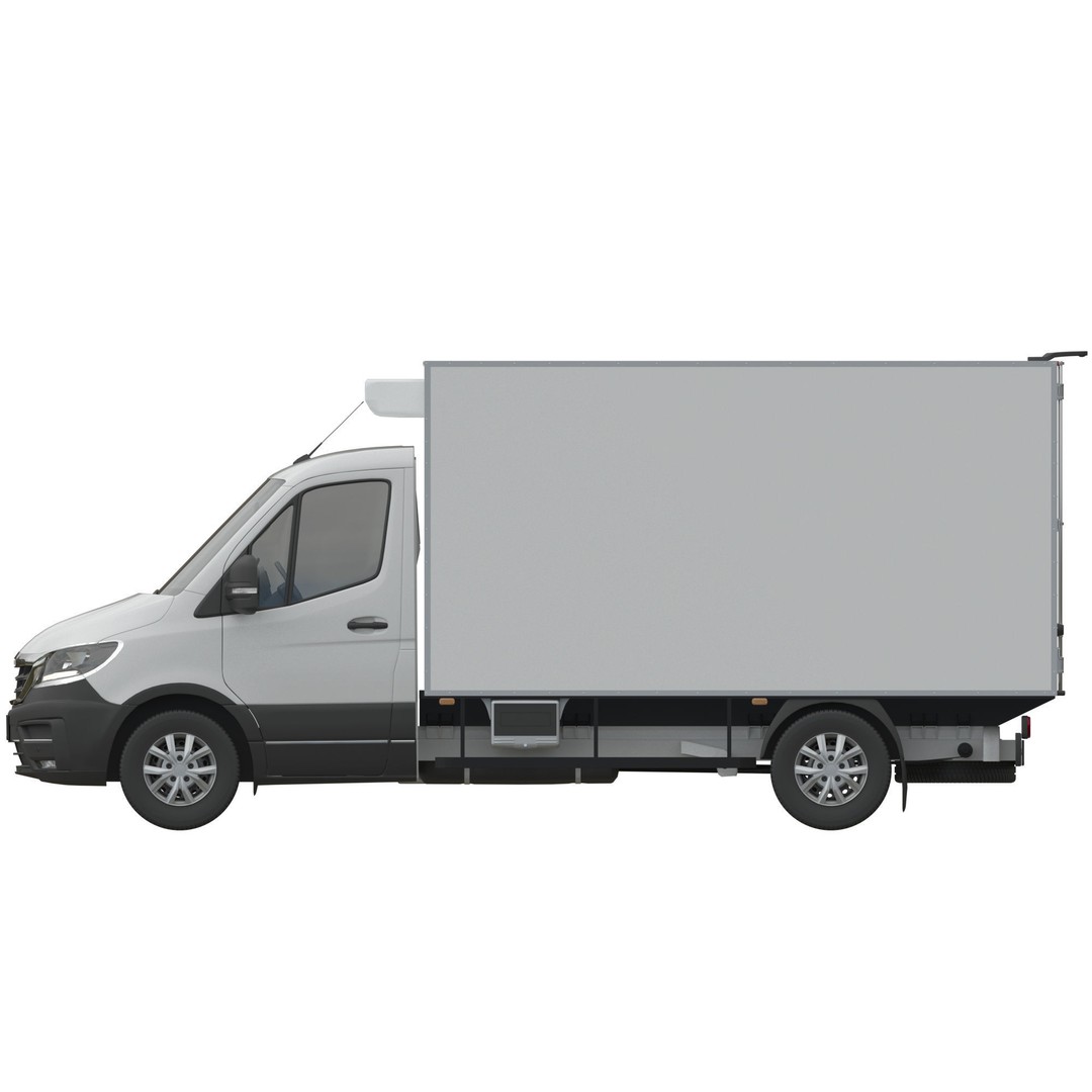 Generic Cargo Van 3D Model – Box Truck, Game-Ready FBX Formats - View 11