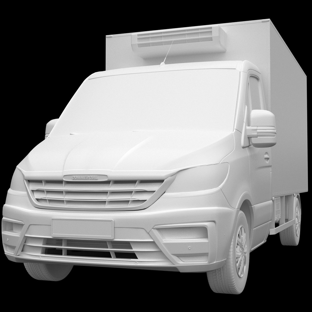Generic Cargo Van 3D Model – Box Truck, Game-Ready FBX Formats - View 13