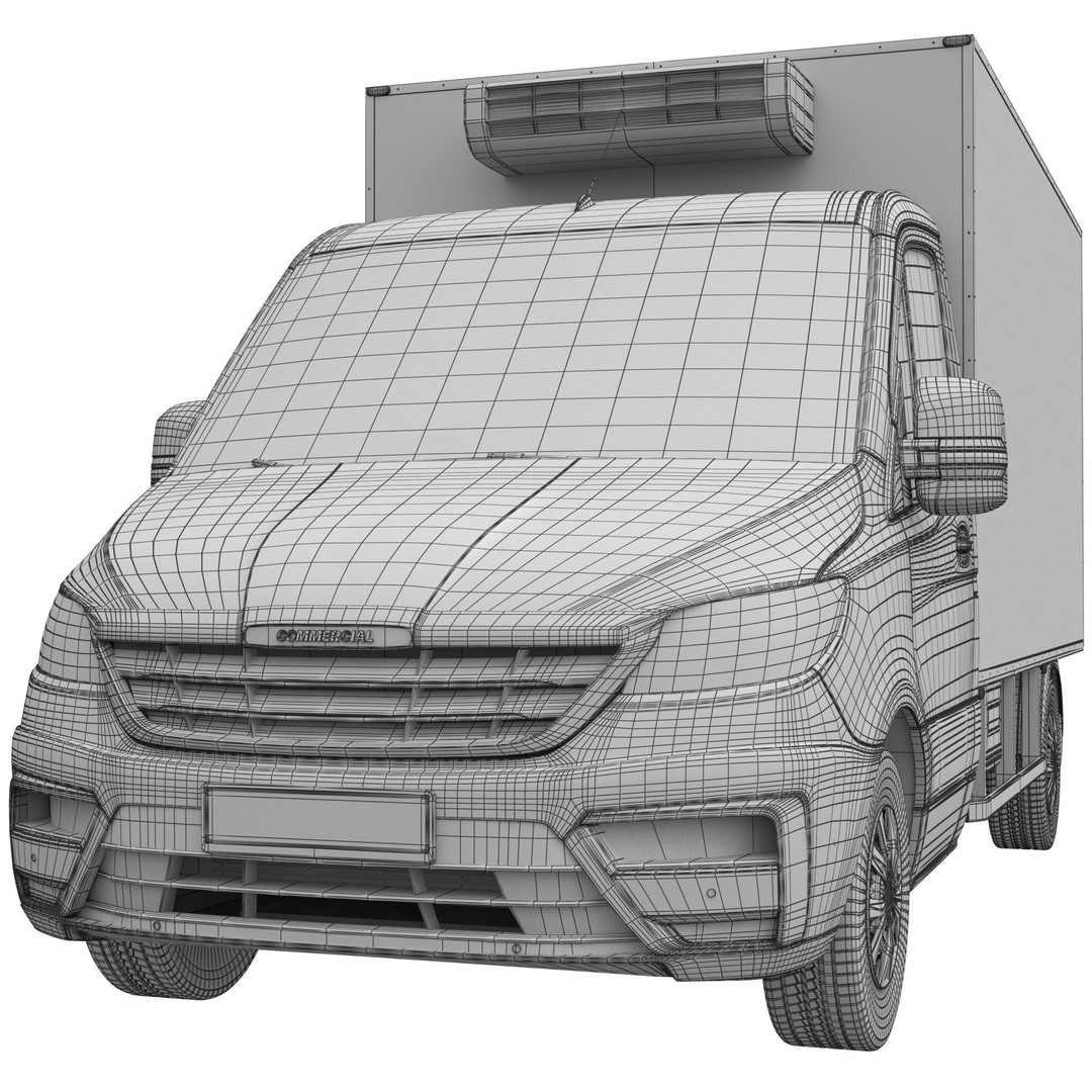 Generic Cargo Van 3D Model – Box Truck, Game-Ready FBX Formats - View 16