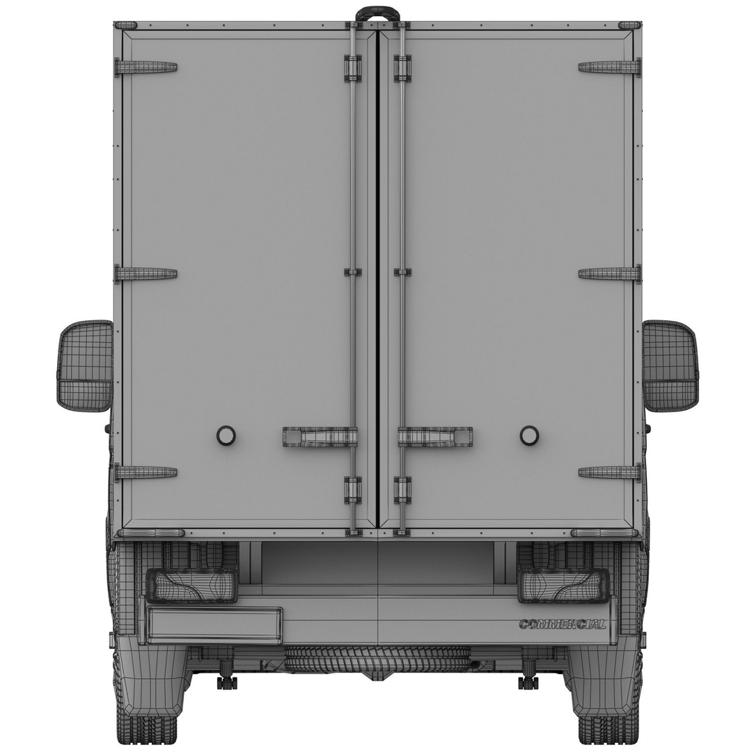 Generic Cargo Van 3D Model – Box Truck, Game-Ready FBX Formats - View 18