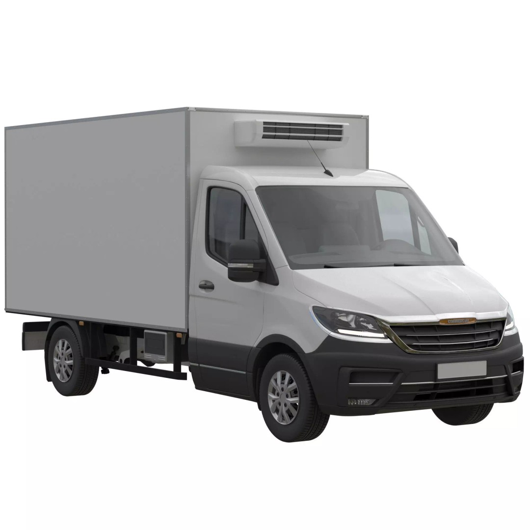 Generic Cargo Van 3D Model – Box Truck, Game-Ready FBX Formats - View 2