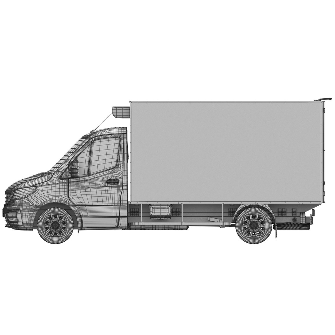 Generic Cargo Van 3D Model – Box Truck, Game-Ready FBX Formats - View 20