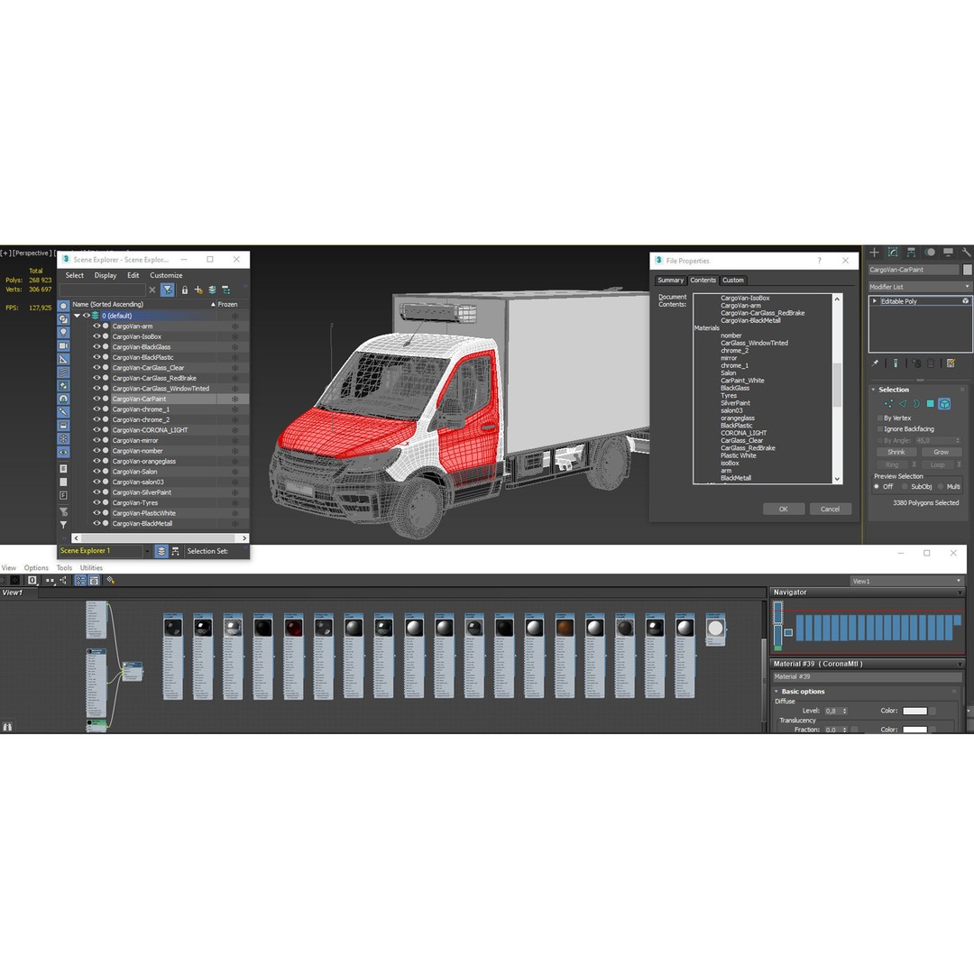 Generic Cargo Van 3D Model – Box Truck, Game-Ready FBX Formats - View 22