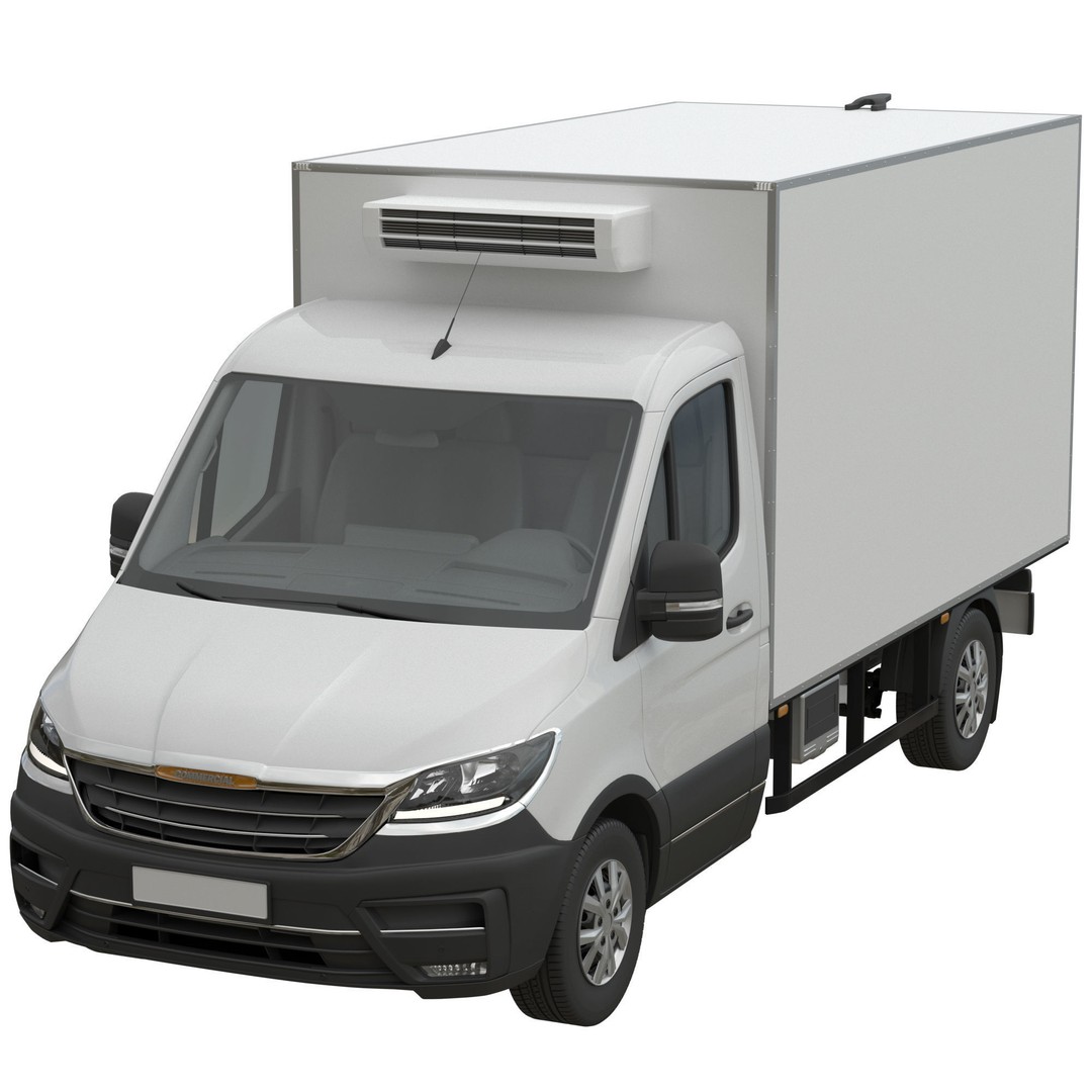 Generic Cargo Van 3D Model – Box Truck, Game-Ready FBX Formats - View 3