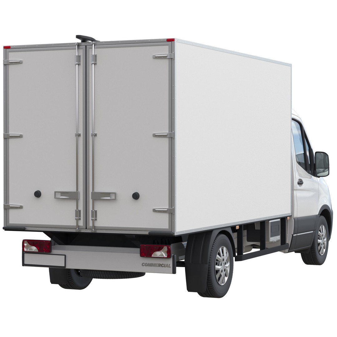 Generic Cargo Van 3D Model – Box Truck, Game-Ready FBX Formats - View 4