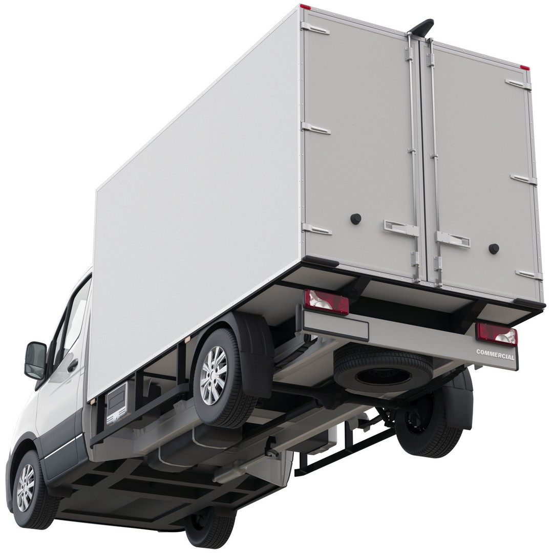 Generic Cargo Van 3D Model – Box Truck, Game-Ready FBX Formats - View 5