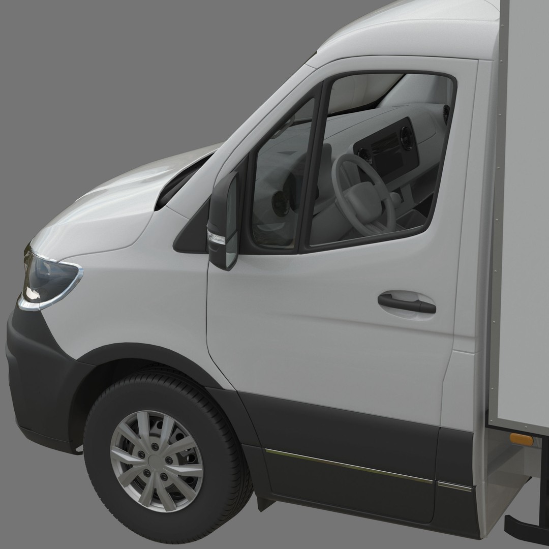 Generic Cargo Van 3D Model – Box Truck, Game-Ready FBX Formats - View 7