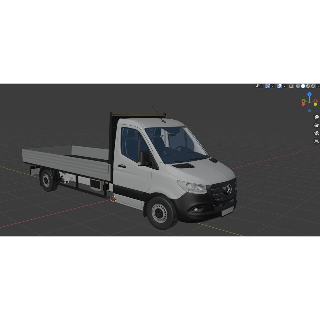 Mercedes-Benz Sprinter Chassis Cab L3 3D Model – High Poly Vehicle Asset, FBX