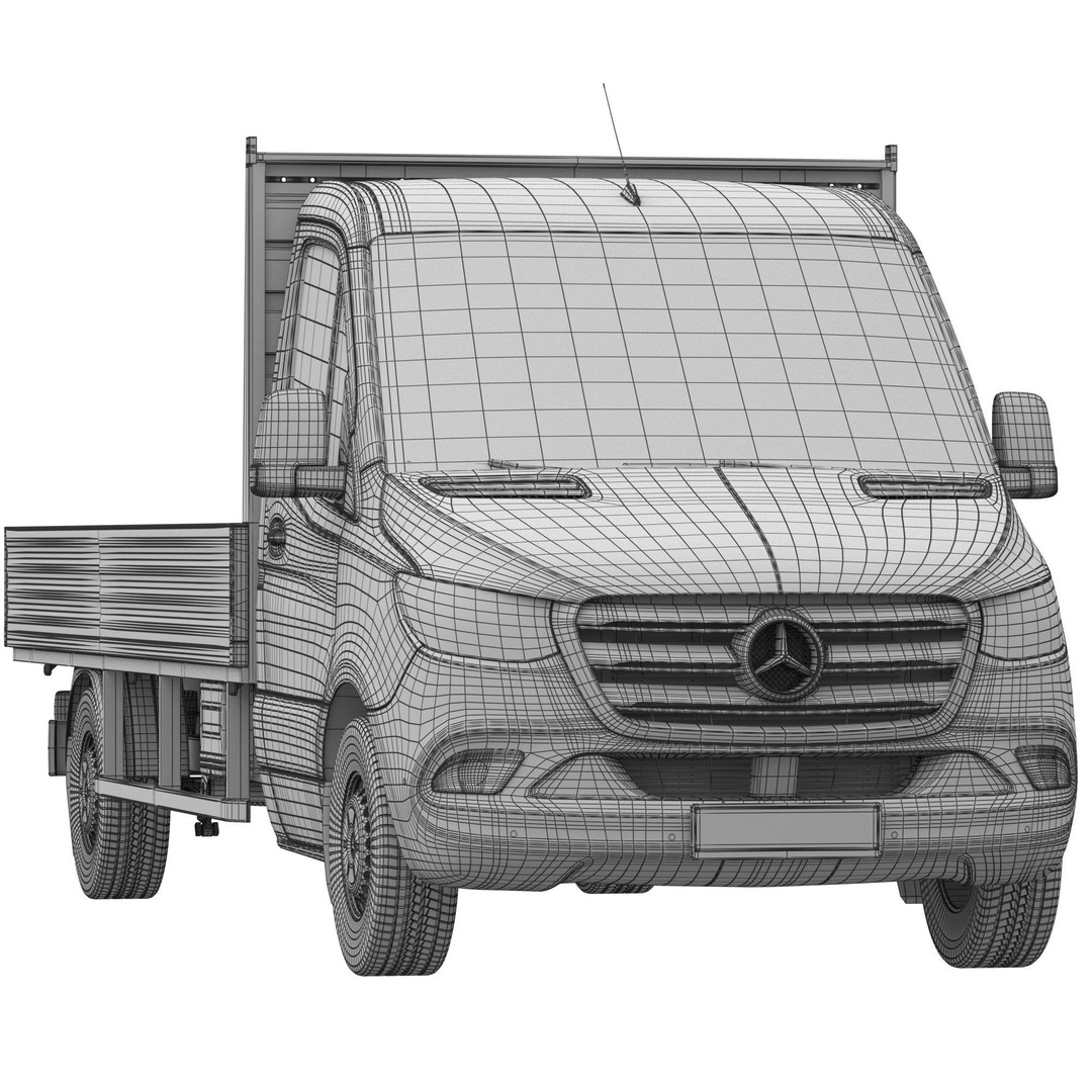 Mercedes-Benz Sprinter Chassis Cab L3 3D Model – High Poly Vehicle Asset, FBX - View 16