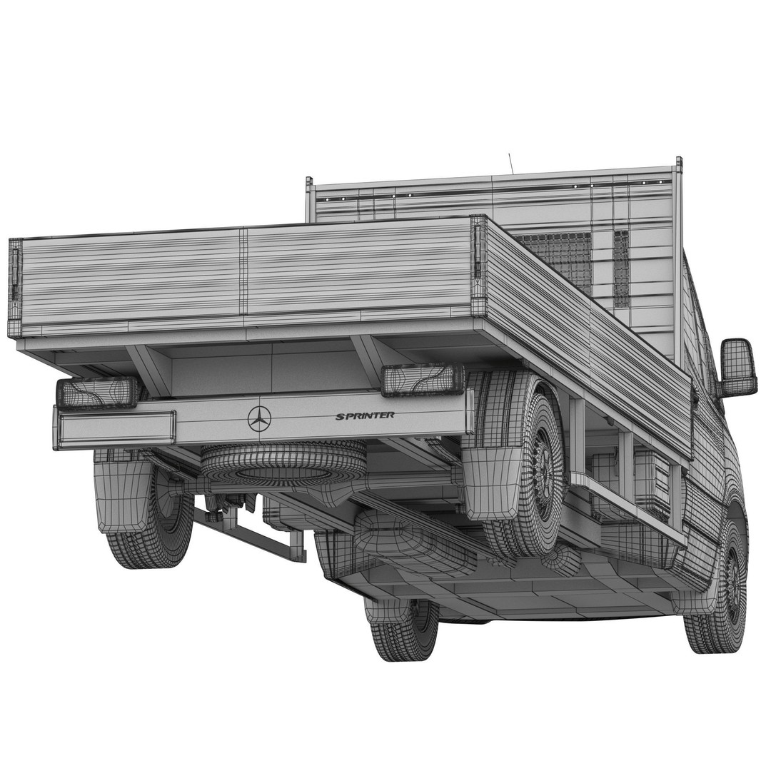 Mercedes-Benz Sprinter Chassis Cab L3 3D Model – High Poly Vehicle Asset, FBX - View 17