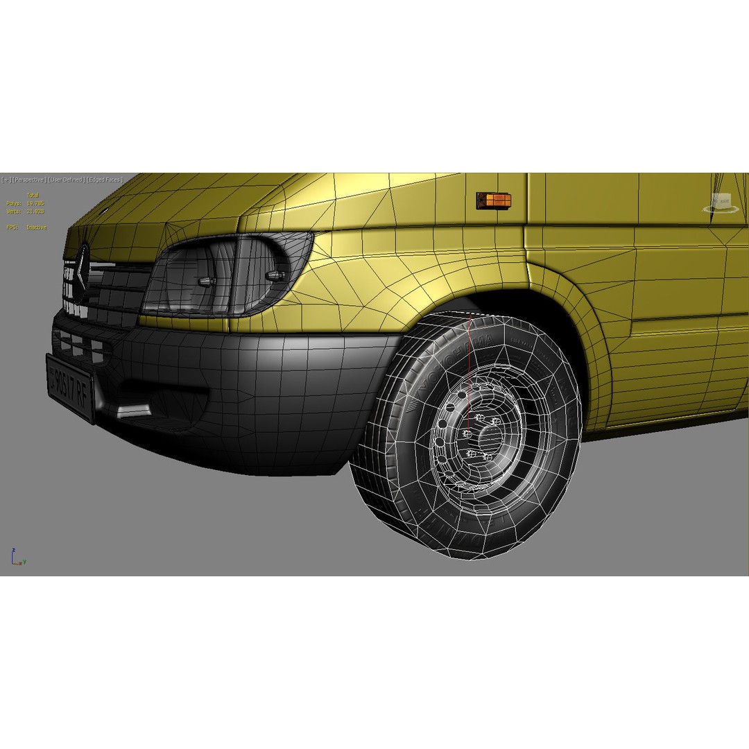 Mercedes Benz Sprinter 3D Model – Low Poly Game Ready Asset, FBX - View 11
