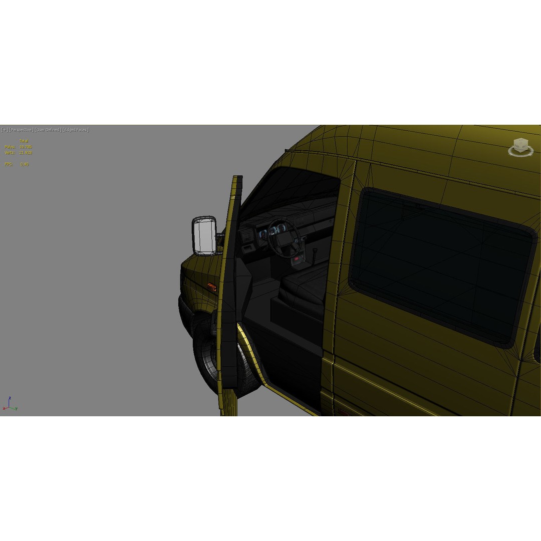 Mercedes Benz Sprinter 3D Model – Low Poly Game Ready Asset, FBX - View 12