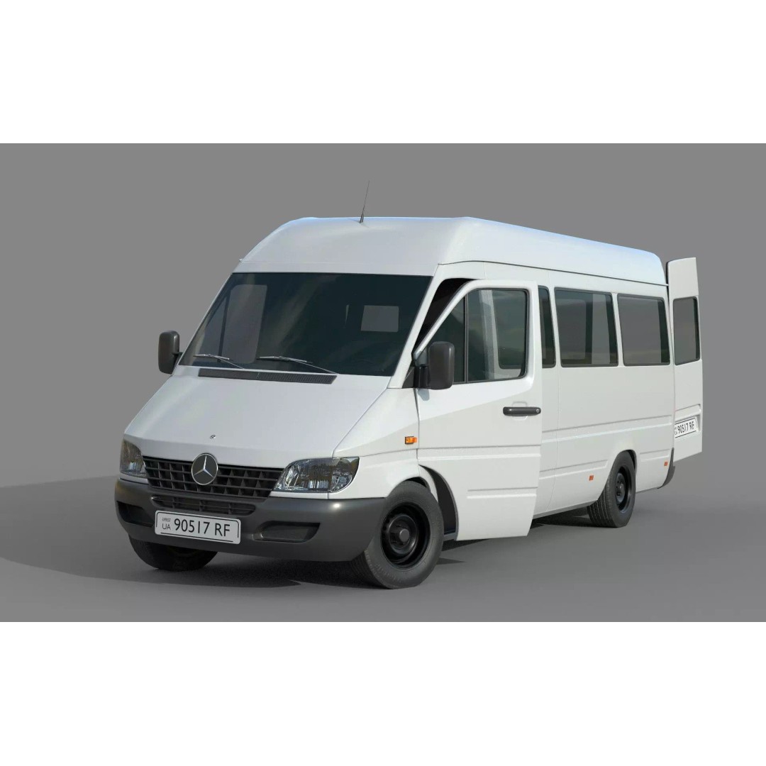 Mercedes Benz Sprinter 3D Model – Low Poly Game Ready Asset, FBX - View 2