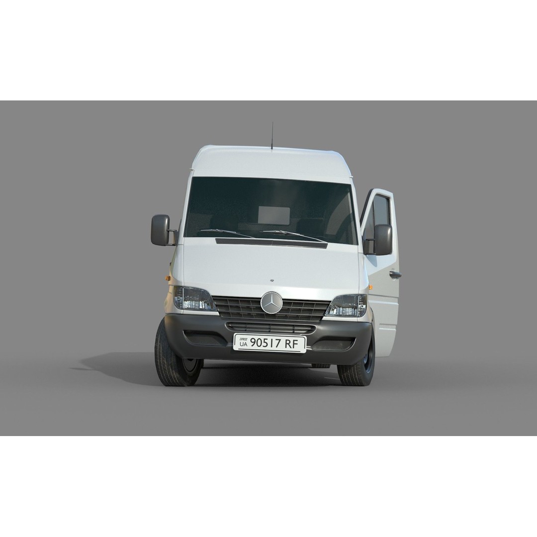 Mercedes Benz Sprinter 3D Model – Low Poly Game Ready Asset, FBX - View 4