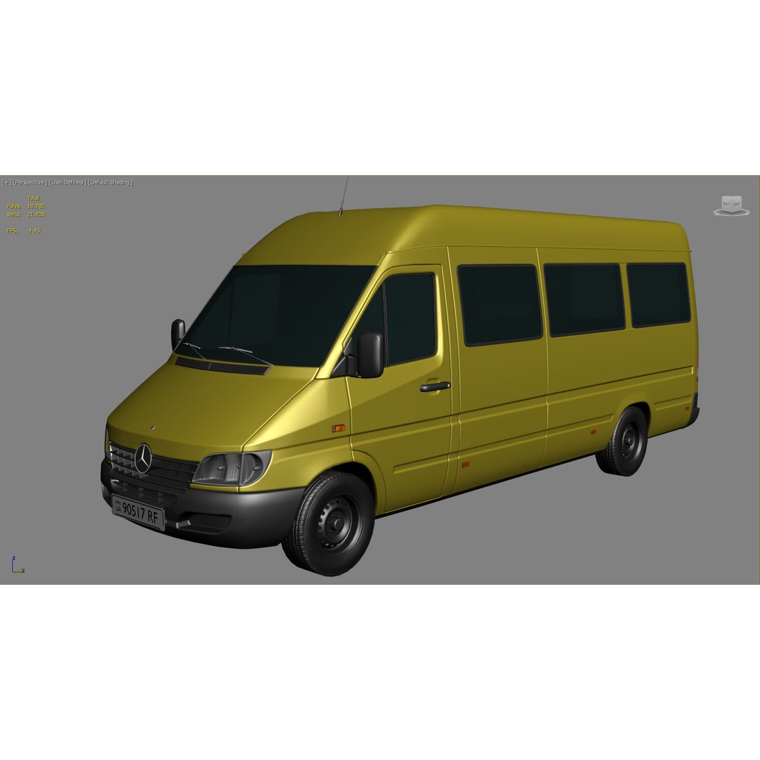 Mercedes Benz Sprinter 3D Model – Low Poly Game Ready Asset, FBX - View 7