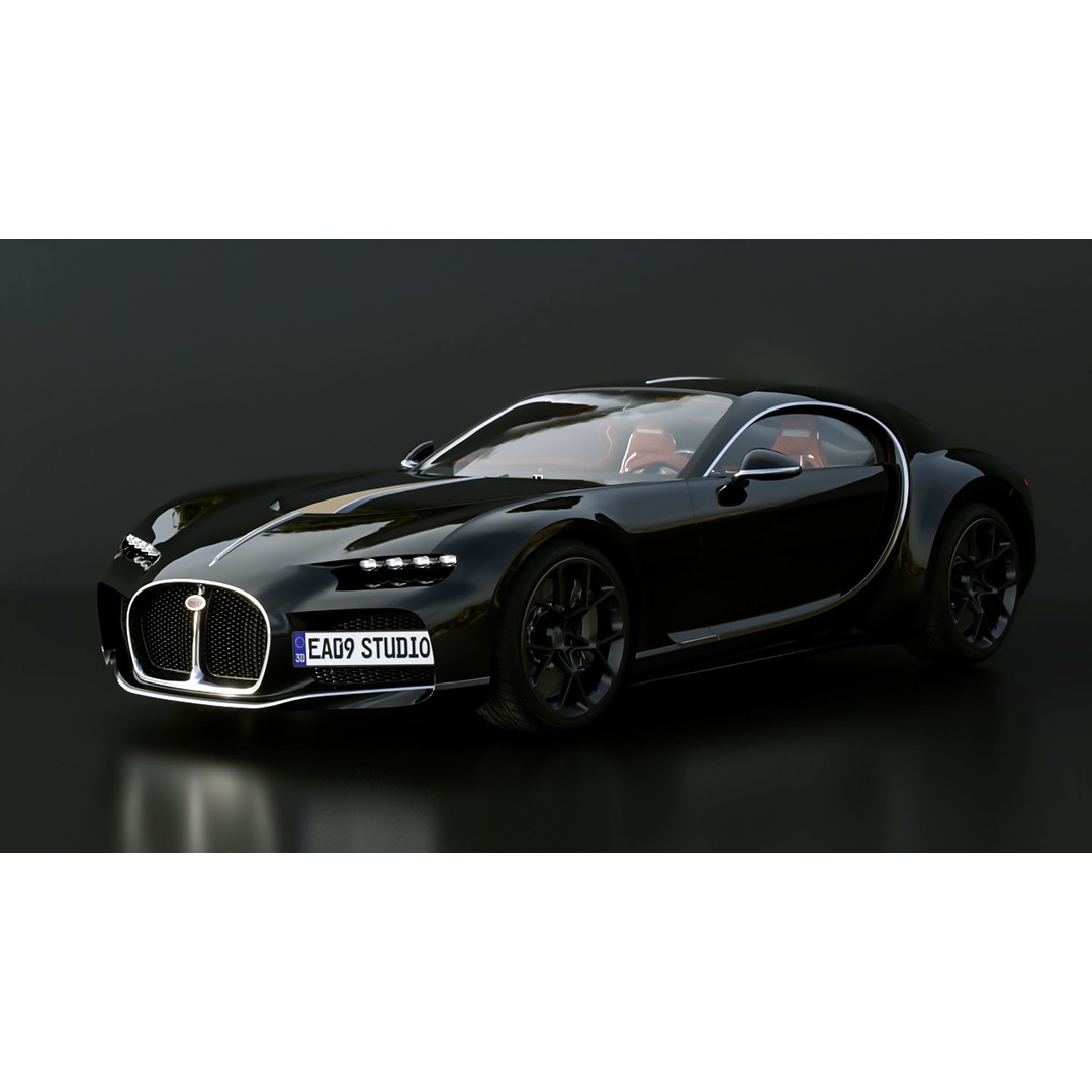 Bugatti Atlantic 3D Model – High Poly Concept Car, FBX, OBJ - View 12