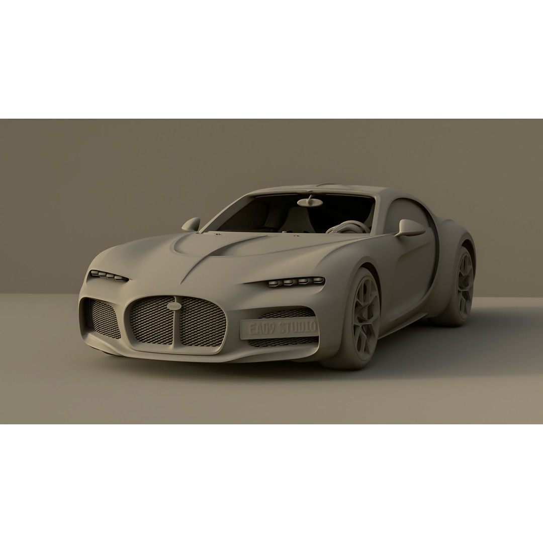 Bugatti Atlantic 3D Model – High Poly Concept Car, FBX, OBJ - View 13