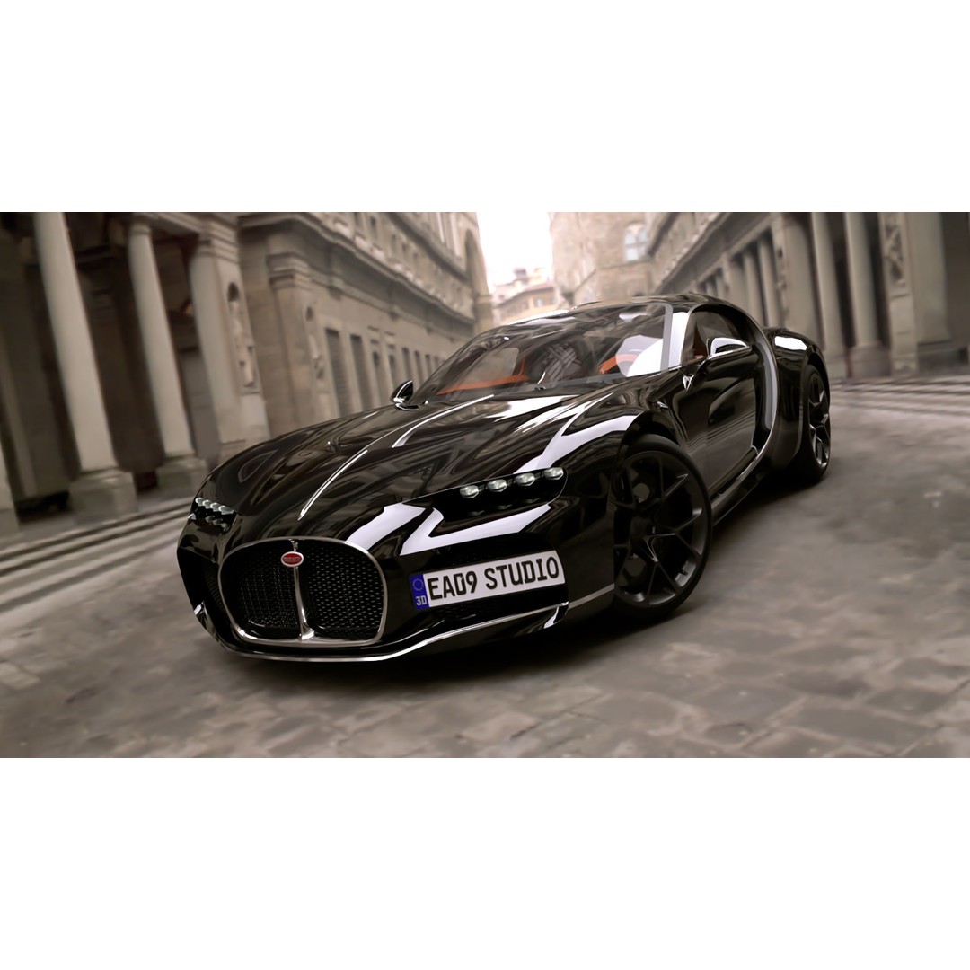 Bugatti Atlantic 3D Model – High Poly Concept Car, FBX, OBJ - View 4