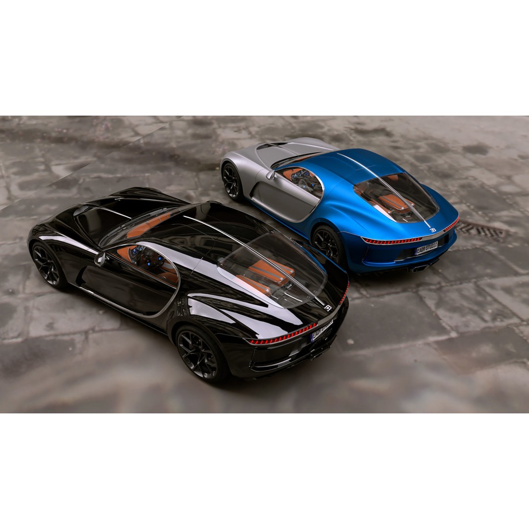 Bugatti Atlantic 3D Model – High Poly Concept Car, FBX, OBJ - View 6