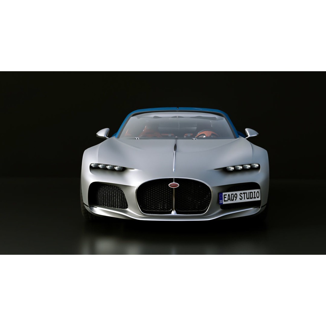 Bugatti Atlantic 3D Model – High Poly Concept Car, FBX, OBJ - View 8