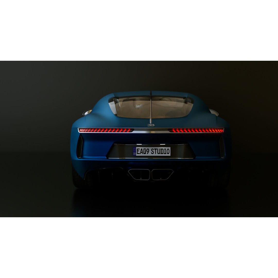 Bugatti Atlantic 3D Model – High Poly Concept Car, FBX, OBJ - View 9