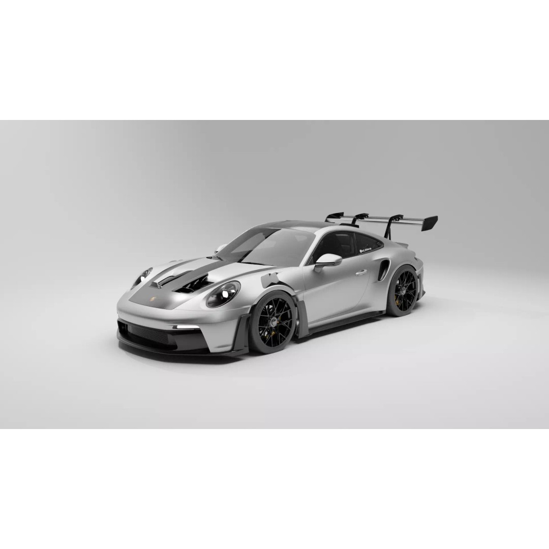 Porsche 911 GT3 RS 3D Model – High Poly Racing Car with Textures, FBX, Blender - View 2