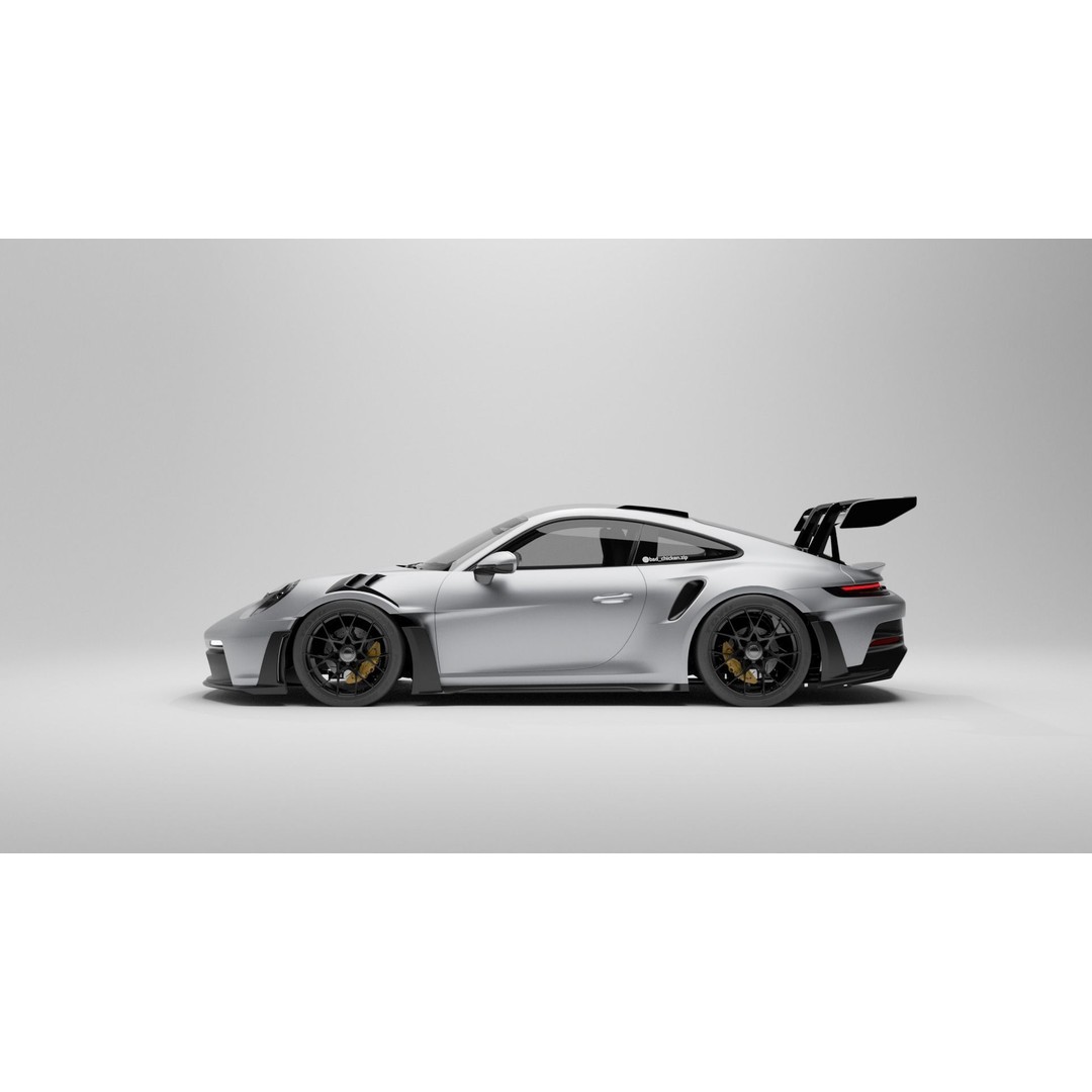 Porsche 911 GT3 RS 3D Model – High Poly Racing Car with Textures, FBX, Blender - View 3