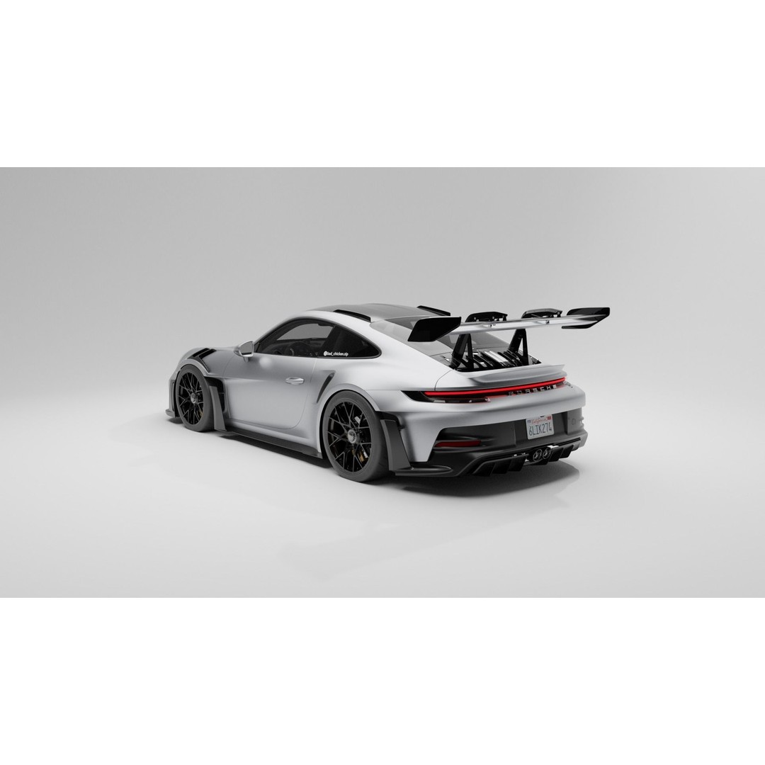 Porsche 911 GT3 RS 3D Model – High Poly Racing Car with Textures, FBX, Blender - View 4