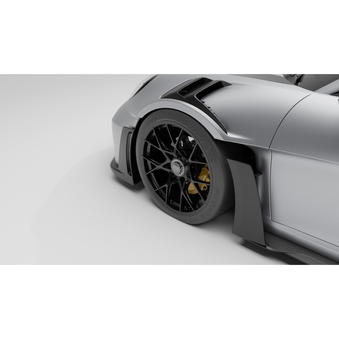 Porsche 911 GT3 RS 3D Model – High Poly Racing Car with Textures, FBX, Blender - View 6