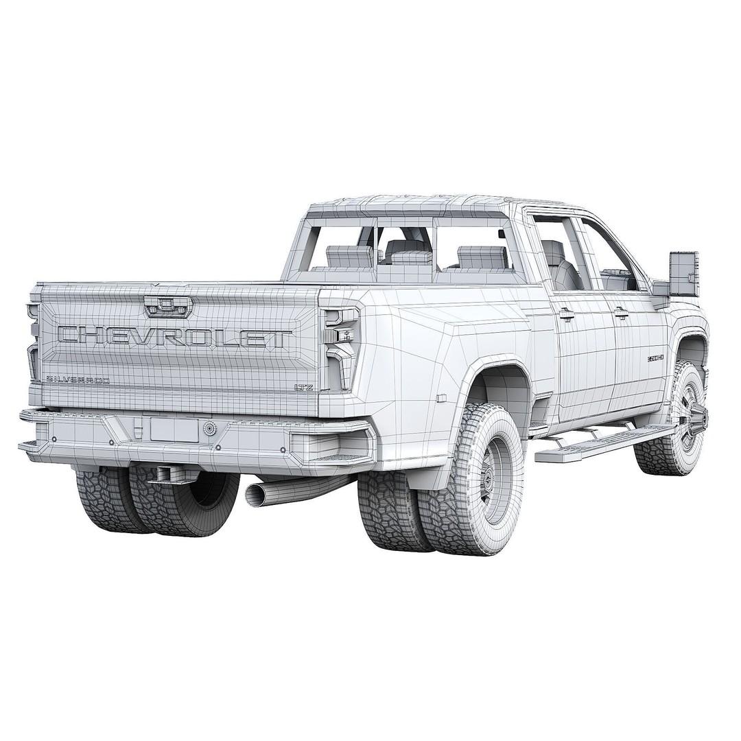 Chevrolet Silverado 3500 HD 2024 3D Model – High Poly Utility Truck, FBX