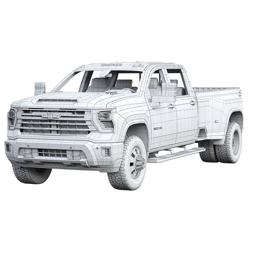 Chevrolet Silverado 3500 HD 2024 3D Model – High Poly Utility Truck, FBX - View 9