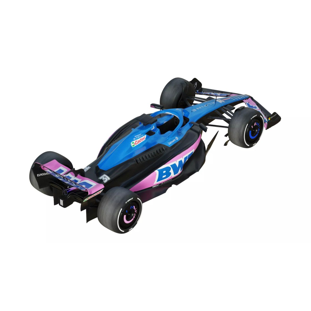 F1 Alpine A523 2023 3D Model – PBR Racing Car Asset, FBX, OBJ - View 13
